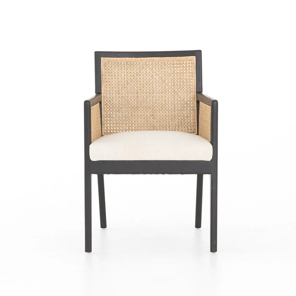 Antonia Cane Dining Arm Chair - Brushed Ebony - Image 4