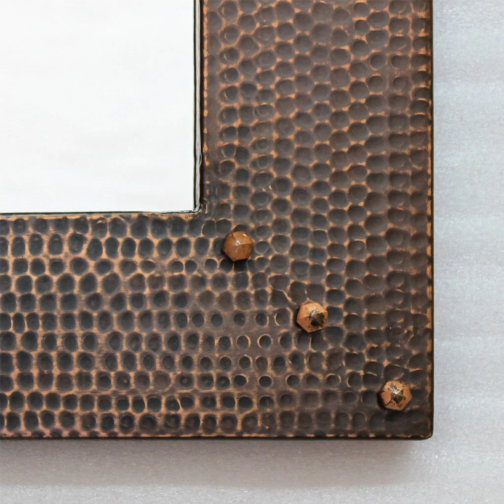 Hammered Copper Accent Mirror - 33" x 27" - Image 6