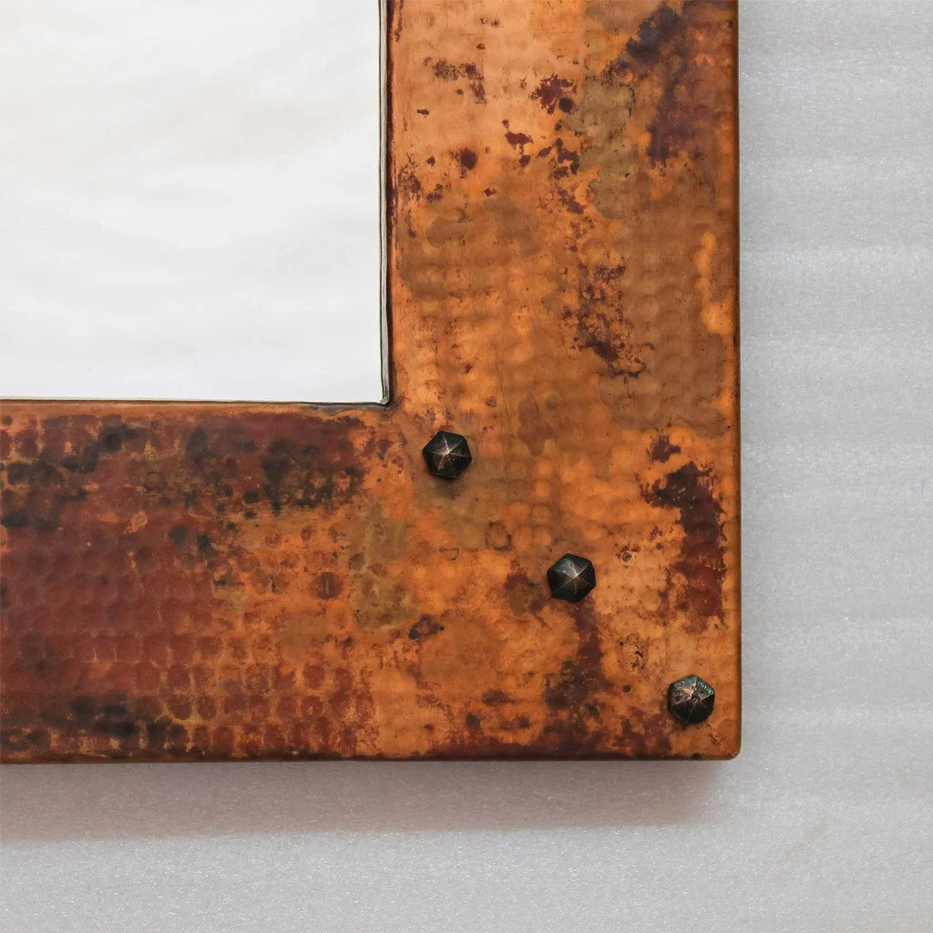 Hammered Copper Entryway Mirror - 34" x 31" - Image 4