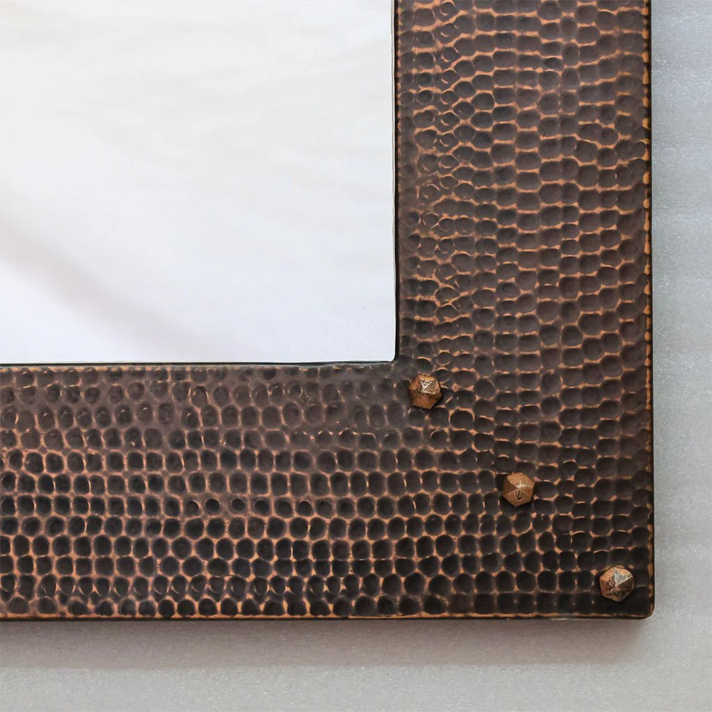 Hammered Copper Entryway Mirror - 34" x 31" - Image 7