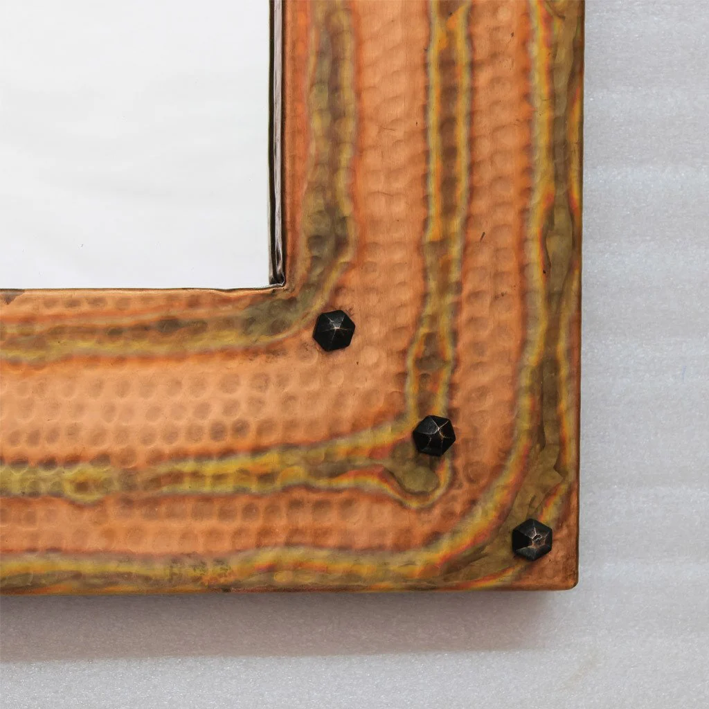 Hammered Copper Entryway Mirror - 34" x 31" - Image 8