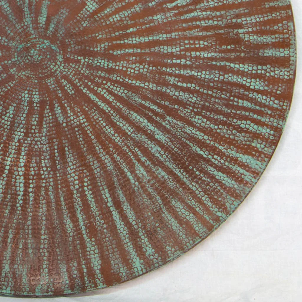 Hammered Copper Round Tabletop - Weathered Penny - Image 3