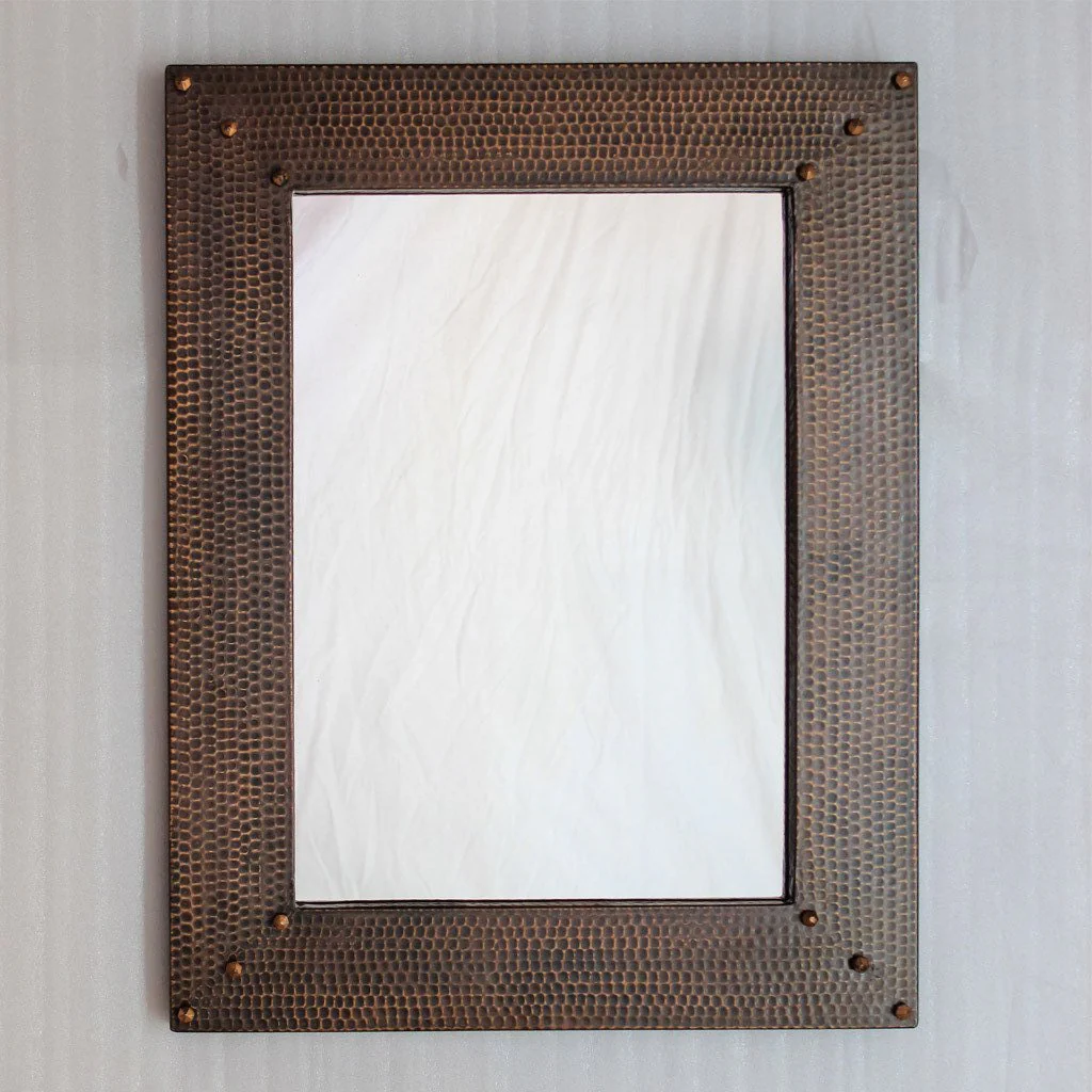 Hammered Copper Vanity Mirror - 27" x 21" - Image 4