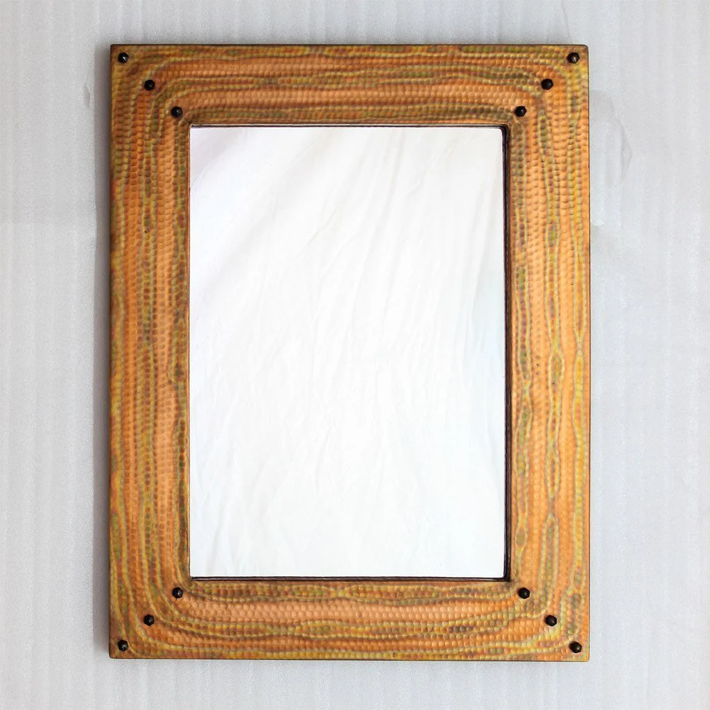 Hammered Copper Vanity Mirror - 27" x 21" - Image 6