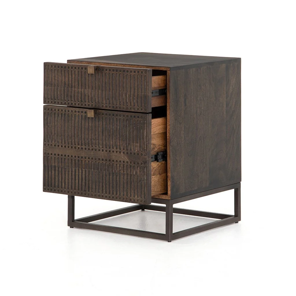 Kelby Filing Cabinet - Carved Vintage Brown - Image 4