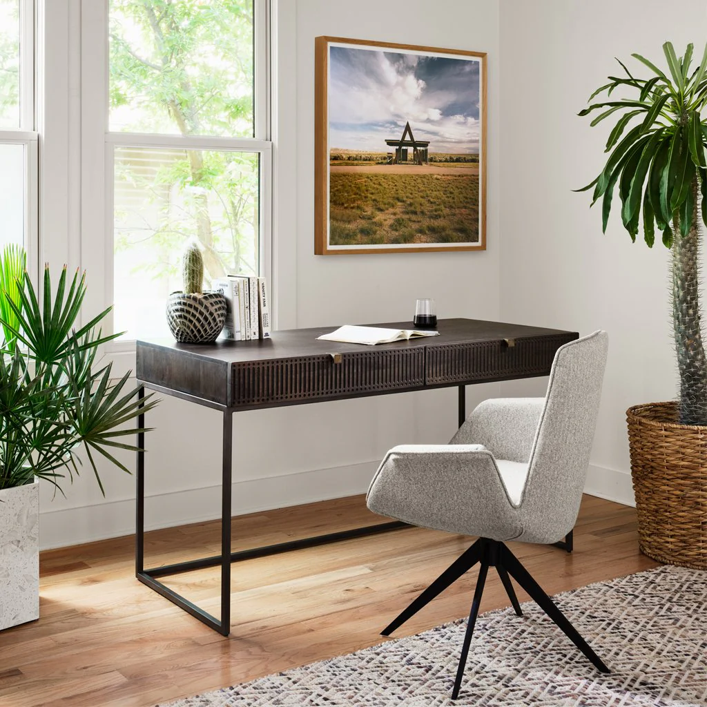 Kelby Writing Desk - Carved Vintage Brown - Image 4