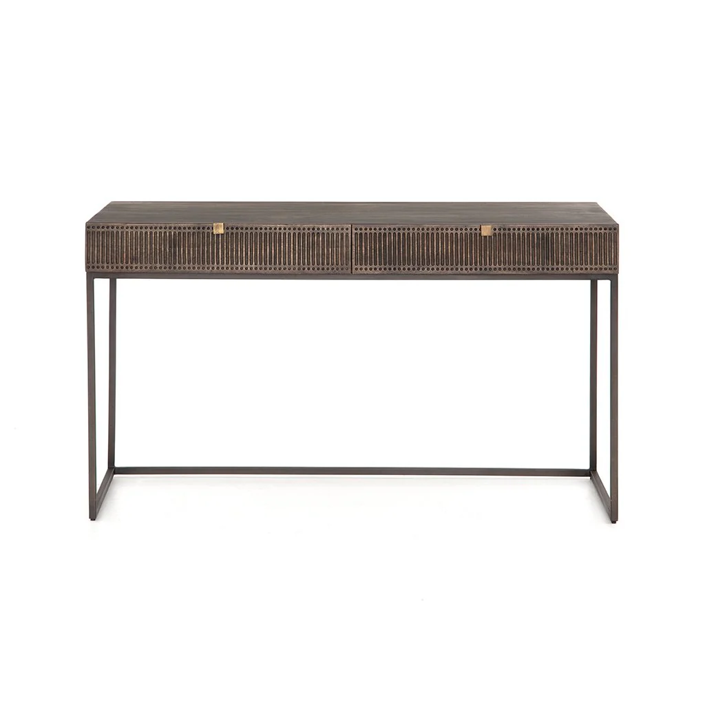 Kelby Writing Desk - Carved Vintage Brown - Image 7