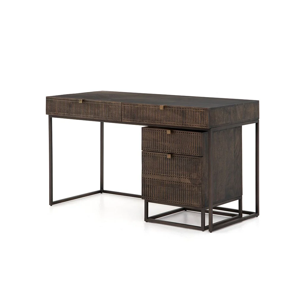 Kelby Writing Desk - Carved Vintage Brown - Image 9
