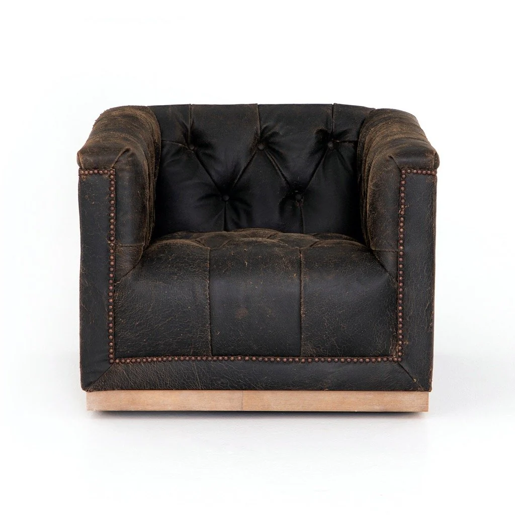 Maxx Swivel Chair - Destroyed Black - Image 5