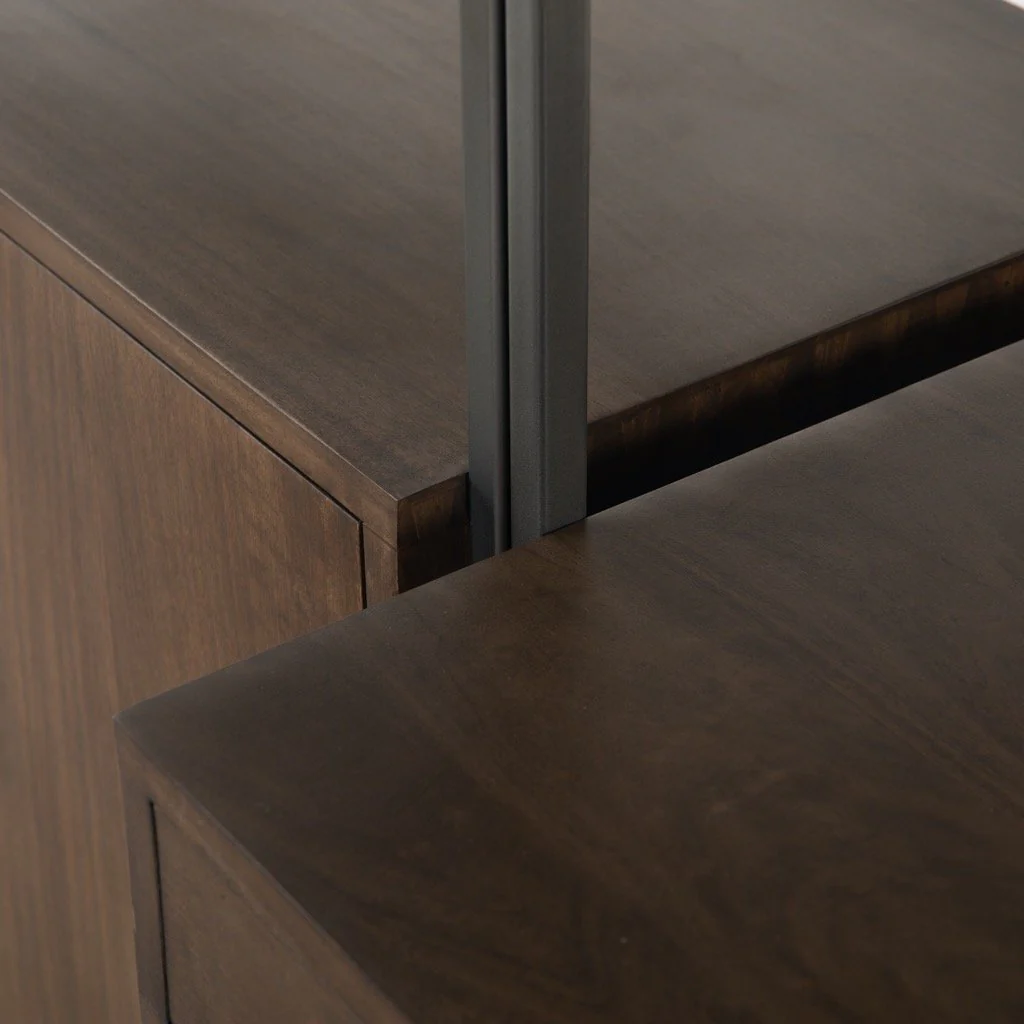 Trey Modular Wall Desk W/ 1 Bookcase - Auburn Poplar - Image 14
