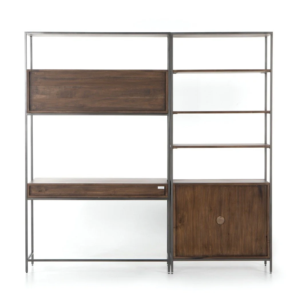 Trey Modular Wall Desk W/ 1 Bookcase - Auburn Poplar - Image 5