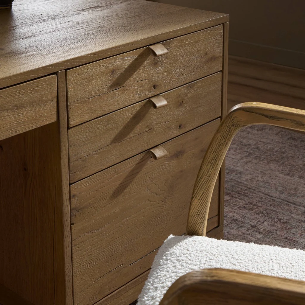 Tula Executive Desk - Worn Oak Veneer - Image 4